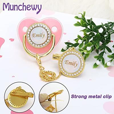  Miyocar 3d Initials Letter Bling Gold Pacifier and Clip Set  Luxurious Design Ideal Gift for Baby Shower : Handmade Products