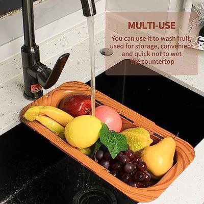 Extendable Over the Sink Colander Strainer Basket Wash Fruits Dry Dishes