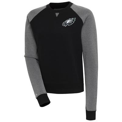 Women's Antigua Gray Philadelphia Eagles Axe Bunker Tri-Blend Pullover  Hoodie