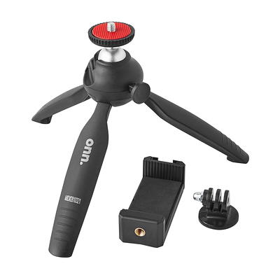 Onn. Adjustable Mini Tripod Stand for Cameras/GoPros/Smartphone