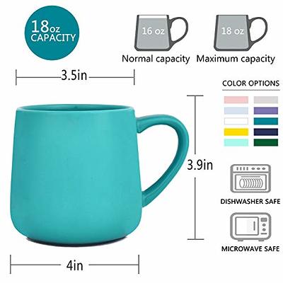 Bosmarlin Large Glossy Ceramic Coffee Mug, Tea Cup for Office and