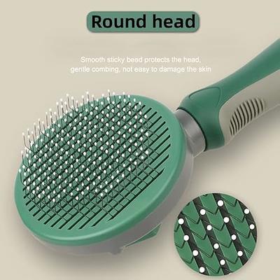 Depets Self Cleaning Slicker Brush, Dog Cat Bunny Pet Grooming Shedding Brush - Easy to Remove Loose Undercoat, Pet Massaging Tool Suitable for Pets