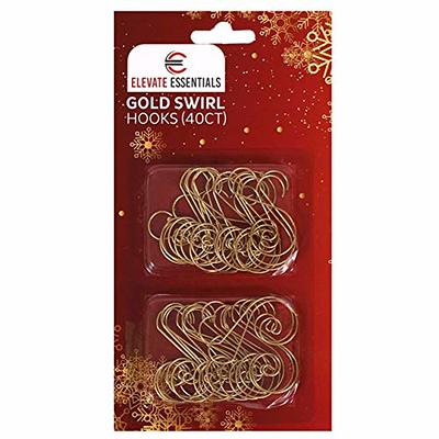 Gold Ornament Hook or Hanger Set of 20 Swirled Fancy Holiday Bauble Hangers  Tree Decorating Supplies for Christmas Decorations 