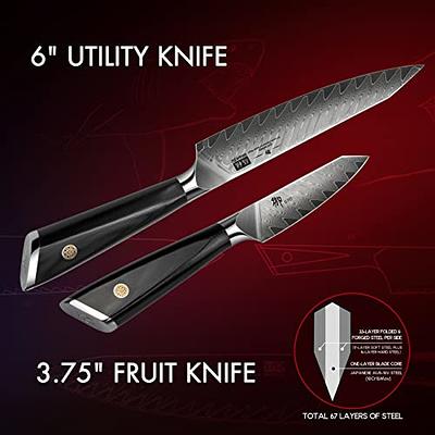  SHAN ZU Chef Knife 8 Inch Japanese Steel Damascus Kitchen  Knife, Professional Kitchen Knives Sharp High Carbon Super Steel Kitchen  Utility Knife: Home & Kitchen