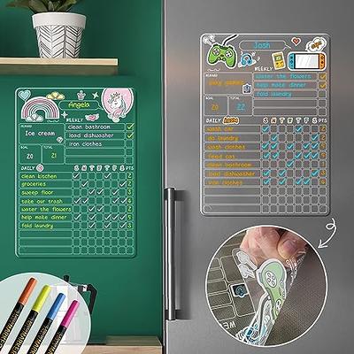 Chore Board | 12x17 Magnetic Dry Erase Chore Chart Reward Chart for Kids  and Adults with Vibrant Liquid Chalk Marker | Chore Chart for Kids Multiple