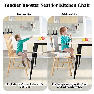 YOLEO Baby High Chair Booster Seat for Dining Table, Adjustable Height  Travel Booster Seat with Tray, Toddler Booster Seat Easy Clean, No Cushion  (Grey)