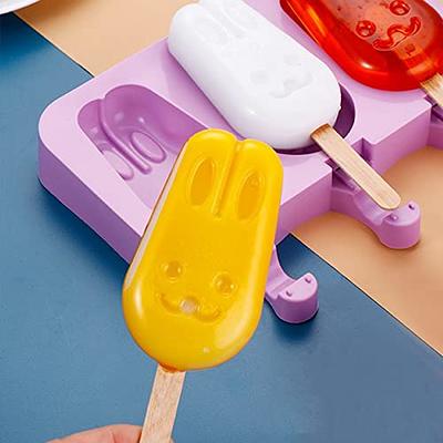 Set Of 2 Collapsible Silicone Popsicle Molds, Easy Release, Reusable  Popsicle Sticks With Drip Guards