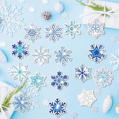 24 Pcs Snowflake Diamond Painting Magnets for Refrigerator Winter