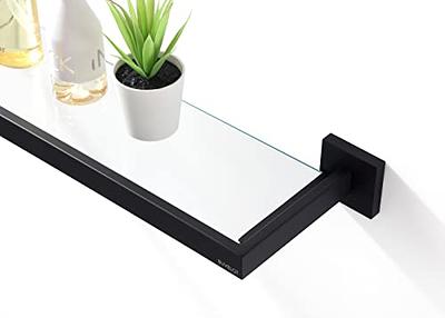 VOLPONE Bathroom Shelves Wall Mounted Glass Shelf for Bathroom Floating  Shelf Tempered Glass Black Bathroom Wall Organizer 2-Tier - Yahoo Shopping