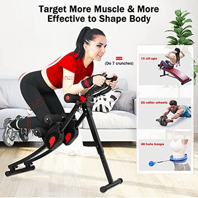 WINBOX AB Workout Equipment, Height Adjustable Ab Machine for Abdominal  Exercise and Strength Training, Home Gym Machine with Resistance Bands