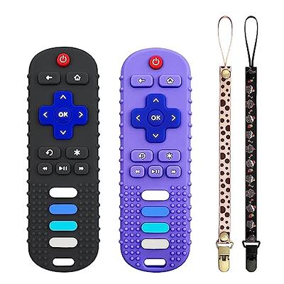 ERSIHUA 2-Pack Silicone Baby Teething Toys, Fire TV Remote Shape