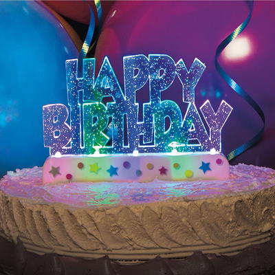 Way to Celebrate Gold Glitter Happy Birthday Cake Topper, 4.5 x 5.5, 1 Ct