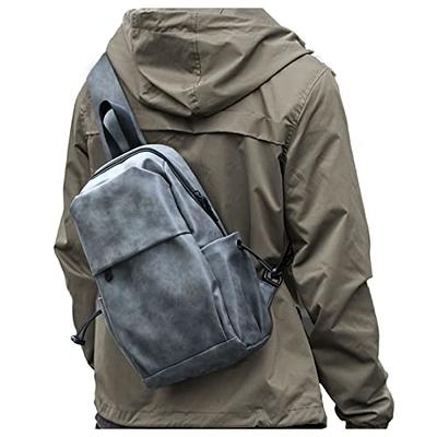 SEAFEW Black Small Sling Crossbody Backpack Shoulder Bag for Men