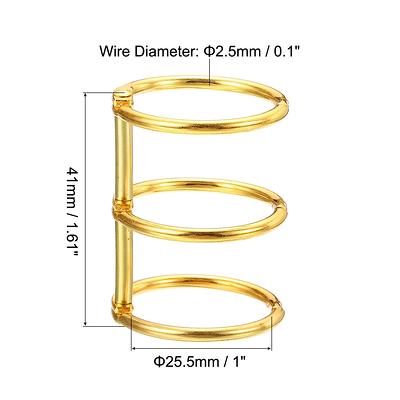 4Pcs 3 Circle Binder Rings 0.63 Metal Book Rings Loose Leaf Ring Gold Tone