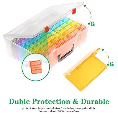  novelinks Transparent 4 x 6 Photo Storage Boxes - Photo  Organizer Cases Photo Keeper Picture Storage Containers Box for Photos - 6  PACK (Multi-colored)