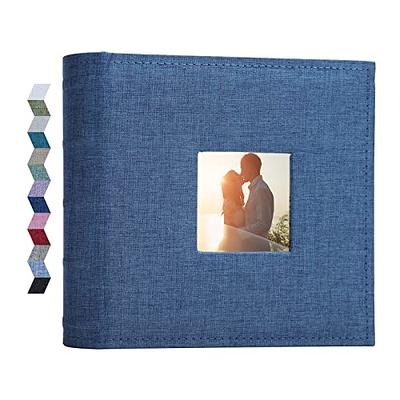 Photo Album with Writing Space 50 Pages 4x6 Photos Hold 200 or Vertical  Insert 100 4x6 Photos, Linen Cover Acid Free Pages Photo Book with Memo  for