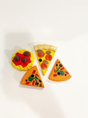 2pcs simulation pizza slices fake pizza toy simulation bread Kids Play  Kitchen