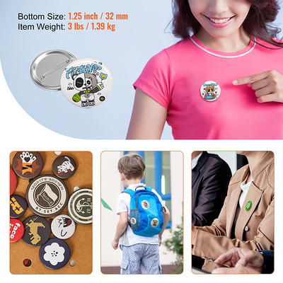 BENTISM 1.25 32mm Button Badge Parts Supplies for Button Maker Machine 500  Sets - Yahoo Shopping