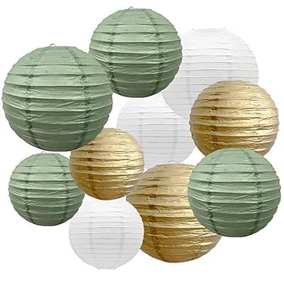 10 Pcs Paper Lanterns Decorative Sage Green White and Gold Round Hanging Paper  Lanterns Decorations for Rustic Party Wedding Greenery Birthday Baby  Showers Gender Reveal Party Supplies - Yahoo Shopping