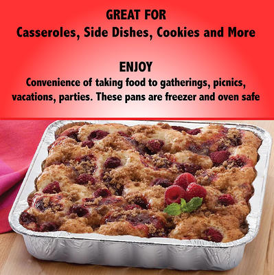 EZ Foil Cake Pans with Lids, Red, 13 x 9 inch, 2 Count 