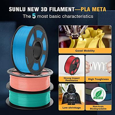 PLA Upgraded】 SUNLU 3D Printer Filament PLA Meta 1.75mm, High Fluidity, Low  Printing Temperature, High Speed Printing, Neatly Wound PLA Filament, Dimensional  Accuracy +/- 0.02 mm, 1 kg Spool, Black - Yahoo Shopping