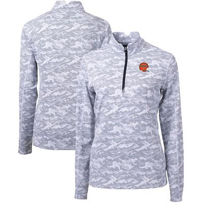 Men's Cutter & Buck Gray Cincinnati Bengals Stealth Heathered Big Tall Throwback Logo Quarter-Zip Pullover Top