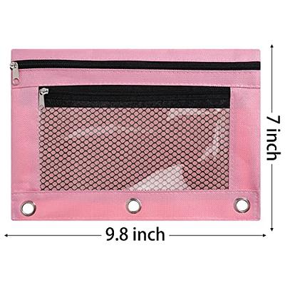  Pink Pencil Pouch for 3 Ring Binder,2 Pack Binder