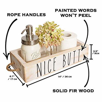 NICE BUTT Bathroom Decor *Tray Wood Box *Wooden Toilet Paper