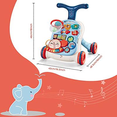 Sit-to-Stand Learning Walker 3 in 1 Baby Walker for Girls Boys Baby  Activity Center with Multifunctional Removable Play Panel Weight Gain  Design