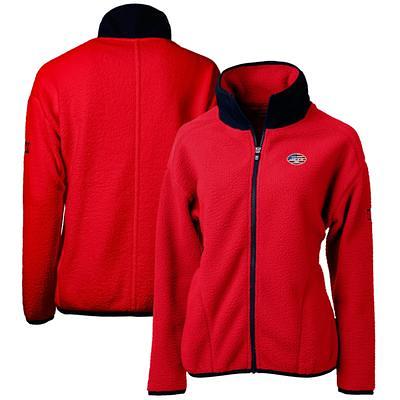 Women's Cutter & Buck Red/Navy New England Patriots Cascade Eco Sherpa  Fleece Half-Zip Pullover Jacket