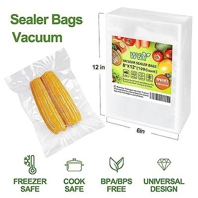 100 Count - 8 x 12 Quart Size Pre-Cut Vacuum Sealer Bags