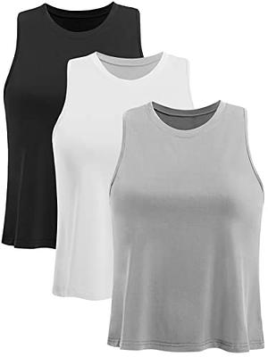 Crop Top Athletic Shirts For Women Cute Sleeveless Yoga Tops Running Gym  Workout Shirts