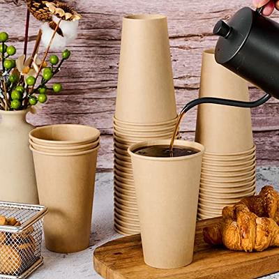 LITOPAK 100 Pack 10 oz Paper Coffee Cups, Disposable Coffee Cups with Lids,  Sleeves and Stirring Sticks, Hot Coffee Cup, Disposable Paper Cups,  Drinking Cups for Cold/Hot Coffee, Water or Juice. 