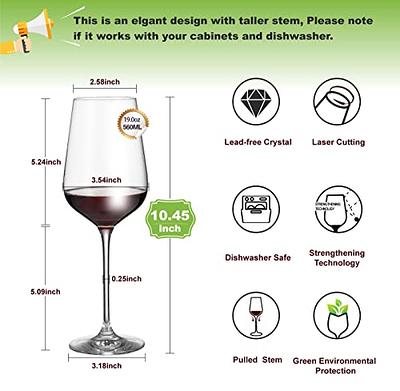 AILTEC Wine Glasses Set of 6, Crystal Glass with Stem for Drinking  Red/White/Cabernet Wine as Gifts Sets, Clear Lead-Free Premium Blown  Glassware (19oz,6 pack) - Yahoo Shopping
