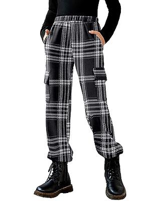  Arshiner Girls Bell Bottoms Checkered Print High Waist