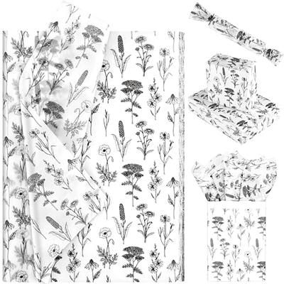 Botanical White Floral Wrapping Paper