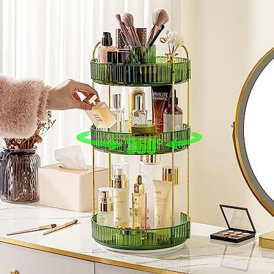 Rotation Light Luxury Vanity Holder for Lipstick Skin Care Cosmetic Storage  Box Bathroom Desktop Shelf Large Capapcity Organizer