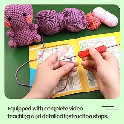 ZMAAGG Beginners Crochet Kit, Crochet Animal Kit, Knitting Kit with Yarn,  Polyester Fiber, Step-by-Step Instructions Video, Crochet Starter Kit for  Beginner DIY Craft (Purple Dinosaur) - Yahoo Shopping