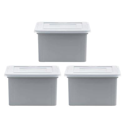 Iris 17 qt. Snap Top Plastic Storage Box in Clear with Gray Lid