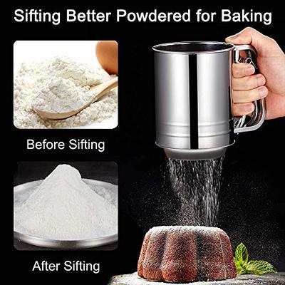  Flour Sifter,Sifter for Baking,Flour Sieve with Hand