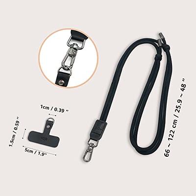 EKAX Adjustable Nylon Strap with PU Leather Clip, Universal Cell Phone  Lanyard, Neck Hanging & Crossbody