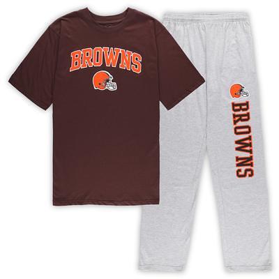 Women's Concepts Sport Brown Cleveland Browns Meter Knit Long Sleeve Raglan Top & Shorts Sleep Set Size: Medium