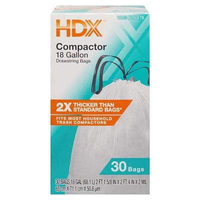 HDX 13 Gal. White Drawstring Kitchen Trash Bags (150 Count), (Pack