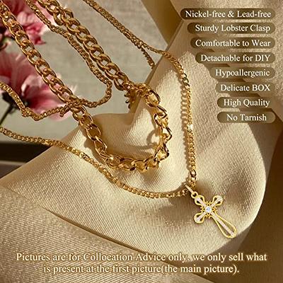 Faith Necklace Pray Big Boho Aesthetic Bronze Jewelry for Women, Chain 24  - Handmade Christian Inspirational God's Promise Bible Pendant, Cross