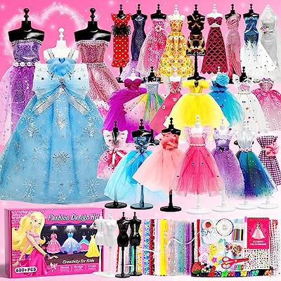 Fashion Designer Kits for Girls, Creativity DIY Arts & Crafts Toys Fashion Design Doll Clothes Kit for Kids Ages 8-12+ Birthday Girls Gift, Size: 30