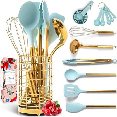 Teal Kitchen Utensils Set with Holder - 17PC Teal & Gold Cooking Utensils  for Nonstick Cookware Includes Gold Utensil Holder - Teal Kitchen  Accessories and Decor - Yahoo Shopping