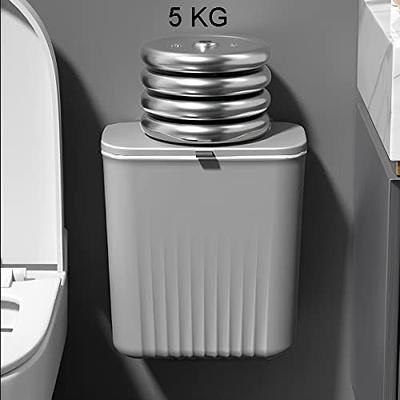 2.4 Gallon Kitchen Compost Bin for Counter Top or Under Sink, Hanging Small Trash Can with Lid for Cupboard/Bathroom/Bedroom/Office/Camping, Mountable