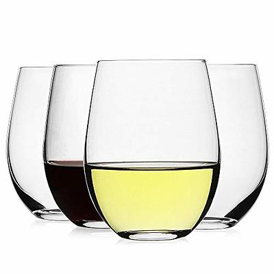 Luminarc Perfection Stemless Wine Glass Set of 12, 15 oz, Clear