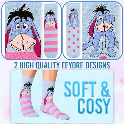 Disney Slippers Socks Women 2 Pack Fluffy Socks Non Slip - Stitch & An