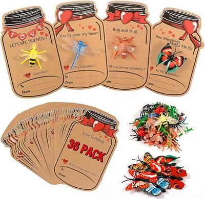  Valentines Day Gifts for Kids - 30 Pack Love Bug Card Bulk 6  Different Bugs Toy - Funny Greeting Valentine Exchange Cards for Boys Girls  School Class Classroom Party Favors : Toys & Games